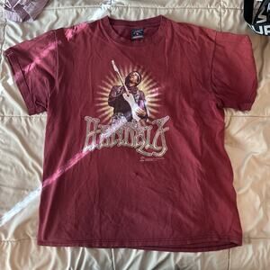 Jimi Hendrix Vintage Shirt Size L Thrashed Red